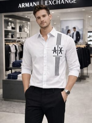 Premium Branded Drezola  Men’s White Signature Logo Shirt | Slim Fit Premium Cotton | Formal & Smart Casual Wear