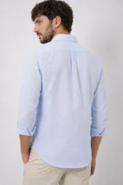 Premium Sky Blue Cotton Linen Shirt for Men | Stylish Regular Fit Full Sleeve Shirt - Image 2