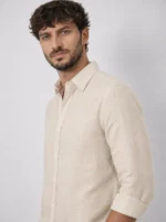Men Beige Casual Shirt | Premium Cotton Linen Shirt for Men - Image 2