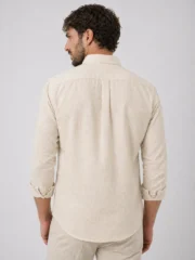 Men Beige Casual Shirt | Premium Cotton Linen Shirt for Men - Image 3