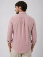 Men Dusty Pink Casual Shirt | Premium Cotton Linen Shirt for Men | Stylish Regular Fit Full Sleeve Shirt - Image 3