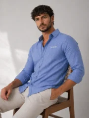 Oakyr Best light Blue Shirt for Men | Party Wear & Office Wear - Image 3