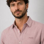 Men Dusty Pink Casual Shirt | Premium Cotton Linen Shirt for Men | Stylish Regular Fit Full Sleeve Shirt