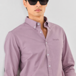 Men Lavender Oxford Cotton Shirt | Premium Casual Shirt for Men