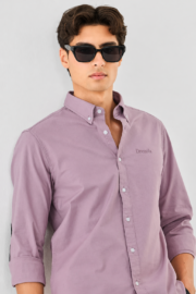 Men Lavender Oxford Cotton Shirt | Premium Casual Shirt for Men