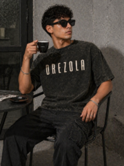 Men Oversized Acid Wash T-Shirt | Drop Shoulder Graphic Printed T-Shirt for Men | Streetwear Loose Fit Half Sleeve - Image 4