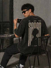 Men Oversized Acid Wash T-Shirt | Drop Shoulder Graphic Printed T-Shirt for Men | Streetwear Loose Fit Half Sleeve - Image 3