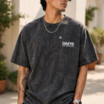 Men Oversized  Grey Acid Wash T-Shirt | Drop Shoulder Graphic Printed T-Shirt for Men