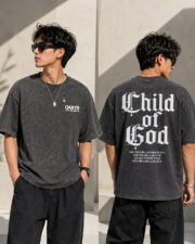 Men Oversized  Grey Acid Wash T-Shirt | Drop Shoulder Graphic Printed T-Shirt for Men - Image 2