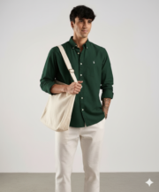 Oakyr Best Oxford Premium Slim-Fit Men’s Solid Cotton Shirt - Image 5