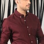 Oakyr Best Oxford Premium  Wine MaroonMen’s Cotton Casual Shirt