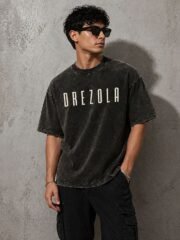 Men Oversized Acid Wash T-Shirt | Drop Shoulder Graphic Printed T-Shirt for Men | Streetwear Loose Fit Half Sleeve - Image 2